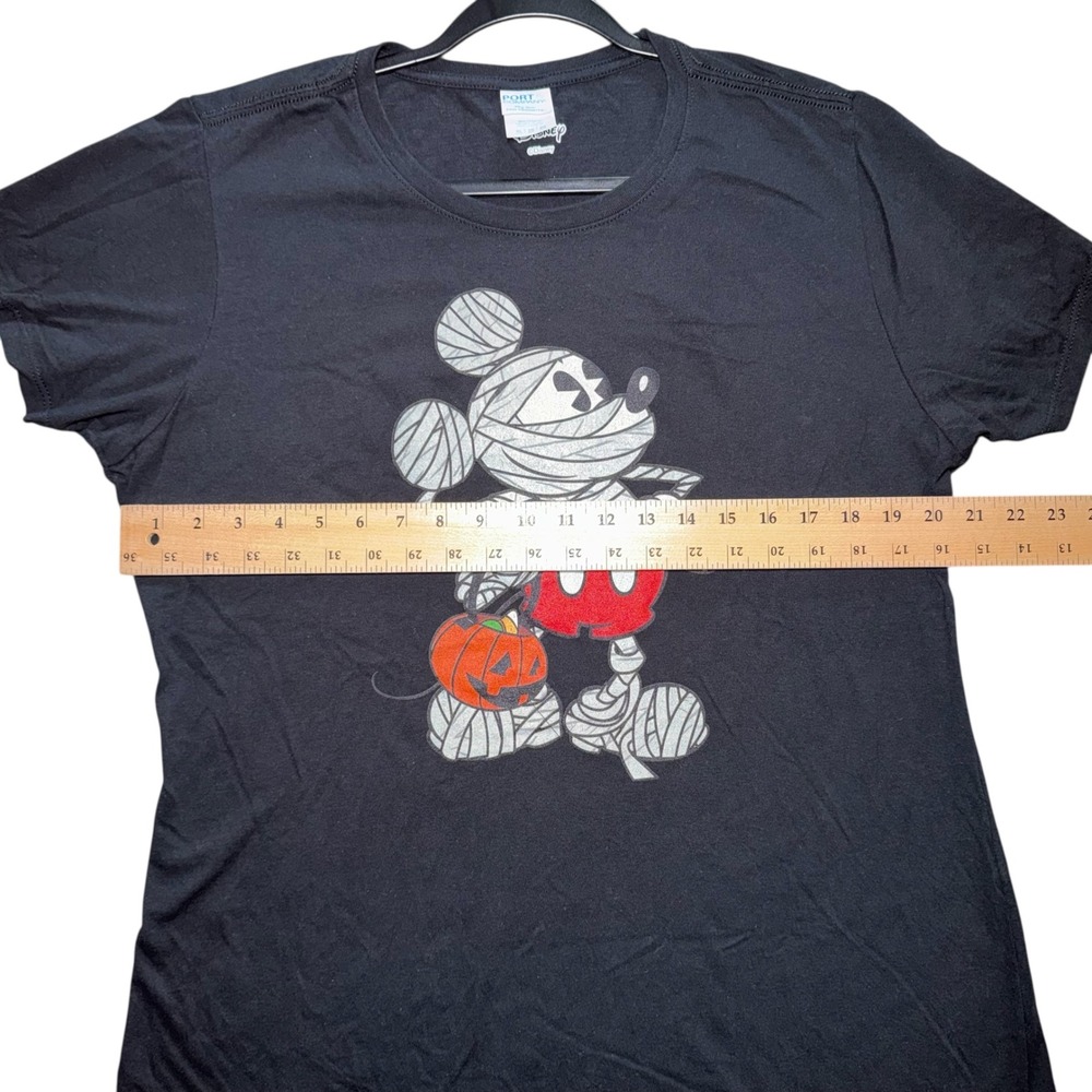 Disney Mickey Mouse Mummy Halloween Classic Tee T-Shirt Black Womens XL Used - Picture 6 of 8